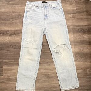 RACHEL Rachel Roy Light Blue Distressed Straight-Leg Jeans